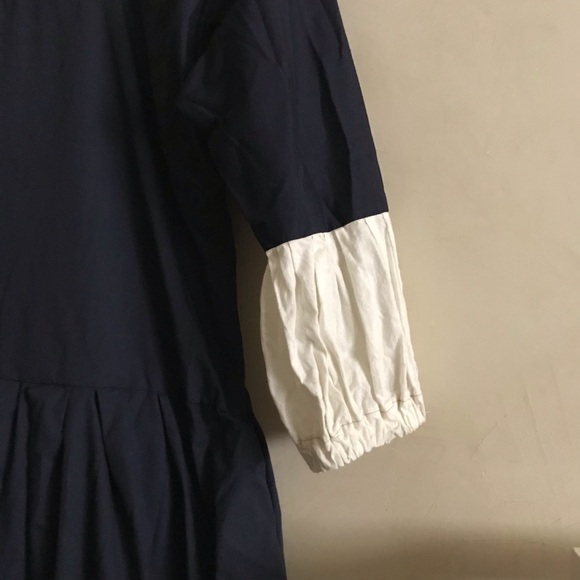 Handmade Navy Blue Cotton Maxi Dress - Picture 5 of 8
